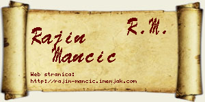 Rajin Mančić vizit kartica